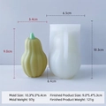 3D pumpkin silicone mold for DIY Halloween candles and chocolate with size specs - Pumpkin Mold J-0497