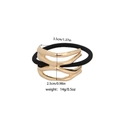 Irregular golden alloy hair tie with wave pattern and black elastic band for high ponytails - Layered Waves