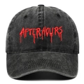 Casquette de baseball vintage en coton noir avec broderie After Hours rouge style urbain - Taille unique / Noir