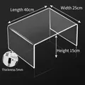 U-shaped clear acrylic riser shelf 40x25x15cm with 5mm thickness for storage - 40x25x15cm (5mm)