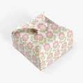 Foldable paper gift box featuring vintage pink floral patterns and a circular lock - Fresh Red Flower (No Ribbon)