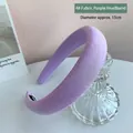Minimalist light purple fabric headband with thick design and fine diagonal texture - Diameter about 13cm / 5# Fabric Purple Headband