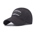 Close-up of cotton Las Vegas Nevada embroidery detail on vintage charcoal baseball cap - Adjustable / Gray