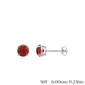 Elegante S925 Sterling Silber Ohrstecker mit 6mm Granat-Edelstein im Feuerwerk-Schliff - 6mm Spezifikation (S925 Sterling Silber)