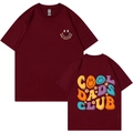 T-shirt bordeaux avec imprimé Cool Dads Club et coupe décontractée pour hommes et femmes - XS / Rouge Vin (Style COOL DADS CLUB)