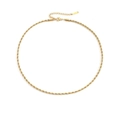 Collier en maille corde en acier inoxydable doré avec fermoir mousqueton solide - Or 3mm 38+5cm (YX32858)
