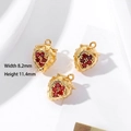 18K gold-plated strawberry pendant set with red cubic zirconia stones and 8.2mm width - Style 9 Red Zircon Strawberry
