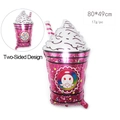 Pink ice cream foil balloon for birthday party, 80x49cm double-sided angel design - Birthday Milk Tea