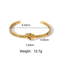 Dimensiones detalladas del brazalete de nudo dorado mostrando medidas y peso exacto - Brazalete de Puño con Forma de Nudo (YYBL023113)