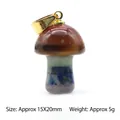 Chakra gemstone mushroom pendant with colorful tiered natural stones and gold bail - Small Mushroom Pendant (Gold Cap)
