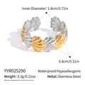 Macro detail of wave texture on two-tone gold and silver stainless steel ring - Two-Tone Shell Texture Style(YYR025290)