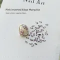 Detail of 2x4mm pink marquise nail art rhinestones with beveled edges for DIY manicures - Pink Marquise 2x4 (XY-1007)