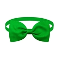Adjustable solid emerald green ribbed fabric pet bow tie with matching neck strap - Christmas Green