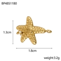 Pendentif étoile de mer dorée avec texture pointillée pour création de bijoux DIY - BP48511B0-Étoile de mer dorée à pois