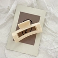 Minimalist beige hollow rectangular hair claw clip in high-shine resin finish - Light Pink