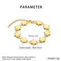 Dettaglio del bracciale a stelle in acciaio dorato con misure 180x15mm e peso 6g - Stile Stella Tridimensionale (KB187928-NT)