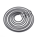 Set of 6 pairs minimalist matte black hoop earrings in various sizes for women - 4cm / Black