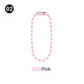 Single pink ball bead chain with metal clasp connector for DIY keychain and crafts - Pink