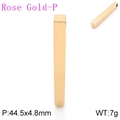 Minimalistischer Stabanhänger aus poliertem Roségold, Größe 44,5x4,8 mm für Herren - Roségold Nur Anhänger