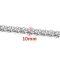 Macro shot of a 10mm wide double-row polished silver stainless steel chain link - Polished Small 3-Row Chain 10mm