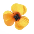 Broche fleur de camélia élégante en acrylique orange et noir pour vestes et pulls - Orange