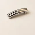 Minimalist silver spring hair clip with a sleek double-tube curved design in polished alloy - Double Row Arch Silver