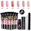 Kit per unghie poly gel da 7 pezzi con gel di estensione da 15ml e vari accessori - 6 Pezzi Gel da 15ml + Kit Completo di Strumenti / Serie Tinta Unita Set 7-12 (PGP7-12)