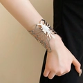 Chic silver-colored metal bracelet featuring a large hollowed-out butterfly design for women - Butterfly Cutout Armlet (49#)