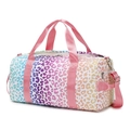 Sac de voyage imperméable avec imprimé léopard coloré et bandoulières roses - Imprimé léopard