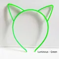 Macro view of green glow-in-the-dark cat ear headband with anti-slip teeth design - Luminous Cat Ears / Green