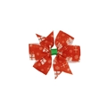 Detail einer roten Weihnachtsschleife mit Geschenkbox- und Schneeflockenmustern - Stil 23