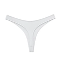 Tanga blanco de seda de hielo de cintura baja para mujer en tejido elástico deportivo - S / Blanco