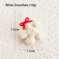White felt snowflake pendant with red bow and gold embroidery for Christmas decor - Snow Wash Gray