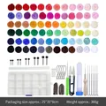 Kit per feltro ad ago fai-da-te con 72 colori di lana cardata e set completo di attrezzi - 72 Colori 3g Lana + Borsa per Attrezzi
