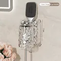 Wall-mounted glacier pattern toothbrush holder with a single transparent white cup - Transparent Silver Single Cup Rack
