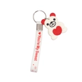 Simpatico portachiavi a forma di orso in silicone bianco con cuore rosso e cinturino - Orso Bianco (Stile 4)
