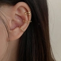 Three-piece set of elegant gold layered ear cuffs for women without piercings - EH0700 Ear Clip 3-Piece Set