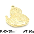Goldener Jesus-Porträt-Anhänger aus Edelstahl mit Größenangaben 40x30mm - Goldfarbe (KLJ4850-Z)