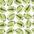Perline in ceramica a forma di rugby verde chiaro con cuciture nere per gioielli fai da te - Verde