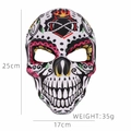 Colorful Mexican Day of the Dead skull mask with size 25x17cm and 35g lightweight design - Flame Style DDB21032