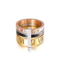 Stapelbare roestvrijstalen ringen met Romeinse cijfers in roségoud, goud, zilver en zwart - US 6 / Multicolor Schelp Diamant Combinatie Stijl (KR92468-K)