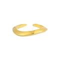 Onregelmatige S925 sterling zilveren open ring met een gepolijste gouden afwerking - Smalle versie / 18K Goud