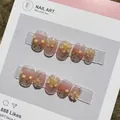 Uñas postizas artesanales con tulipanes 3D y acabado rosa nude translúcido - Extra Pequeño (XS) / 364 Tulipán Corto Cuadrado Redondo