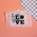 Sacchetti trasparenti in EVA rosa con stampa LOVE pallavolo per cosmetici e trucco - LOVE Borsa con Cerniera-Pallavolo