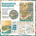 Raccoon Market DIY sticker set with PET material and storybook background card - Raccoon Boss's Trading Market (open Today Part 36)