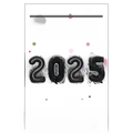 Lot de quatre ballons 2025 noirs de 32 pouces en aluminium pour décoration du Nouvel An - 4 Pièces/Paquet (Avec Carte) / Noir / 32 pouces