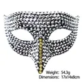 Silver rhinestone masquerade mask with yellow crystals, weight 54.3g, size 17x14x8cm - Rhinestone Eagle Beak - Gold