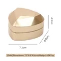 Golden geometric heart jewelry box with LED light, size 7.2x6.6x4.5cm and metallic finish - Ring Box (7.2*6.6*4.5cm) / Gold