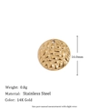 Polka Dot Hammered Round Disc - Gold