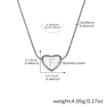 Silver stainless steel heart necklace with letter F pendant on a delicate snake chain - 39+5cm / Letter F Silver (RP020)